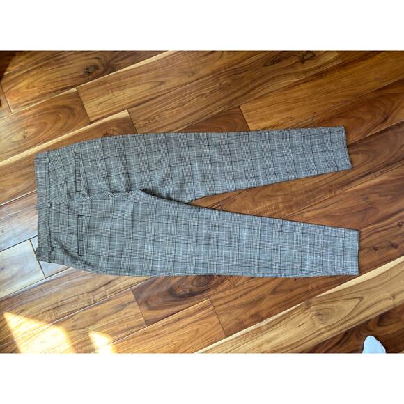 H&M Brown Plaid Ankle Pants - Size 4 (EU 36) - Tapered Fit - Picture 3 of 3